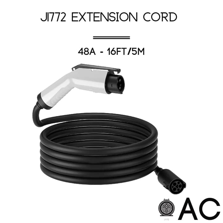 A2Z EV J1772 Extension Cord - 48A, 16ft, Assembled & Tested in North America view 2
